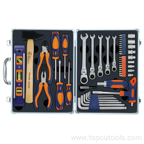 53PCS Hardware Wrench&Pliers Aluminium Case Hand Tool Kit